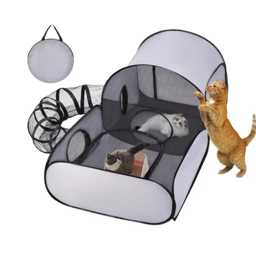 Interactive Enclosed Exercise Playground for Kitten, Puppy, Small Animals