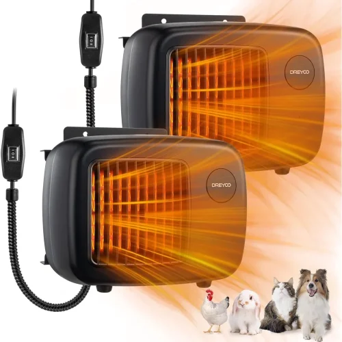 Dog House Heater with Thermostat, Pet House Heater with 6FT Anti Chew Cord and Safe Overheat Protection, 2 Heating Mode (200/40