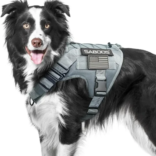 Tactical dog chest and back adjustable vest style traction rope, explosion-proof collar for large, medium and small dogs
