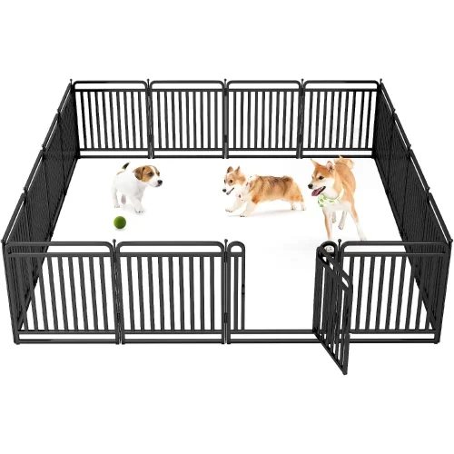Thickened Version Dog Playpen, 32 Inch Dog Fences for The Yard, Portable Outdoor Dog Playpen for Large/Medium/Small Dogs