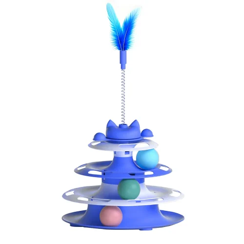 Self-Entertaining Interactive Turntable, Teaser Wand, Balls