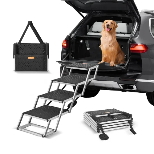 SucceBuy Folding Lightweight Aluminum Pet Steps for Car, SUV, and Truck: Dogs150 lbs